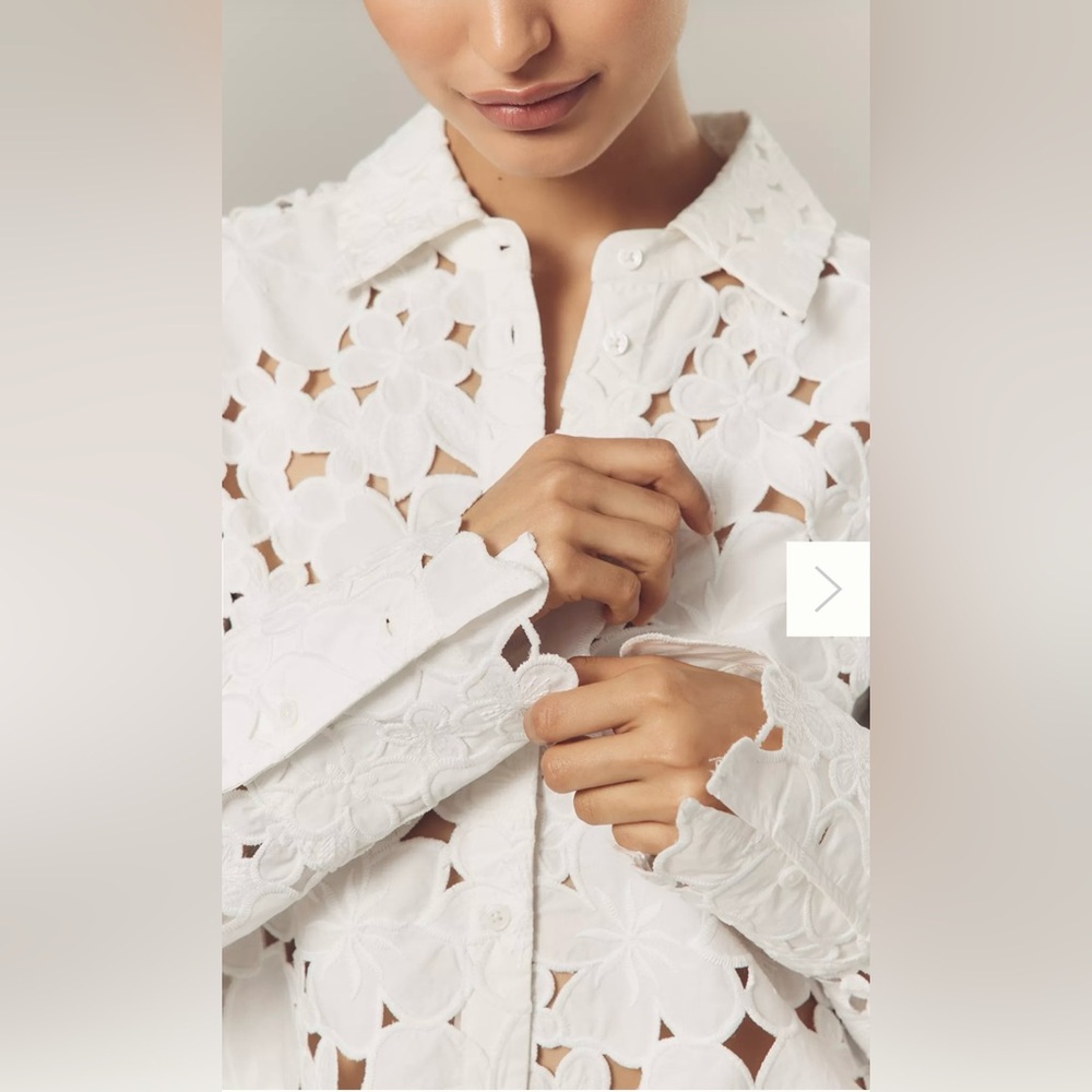 ⭐️Endless Rose cutout button-up lace top Anthropologie Nordstrom - Picture 9 of 11